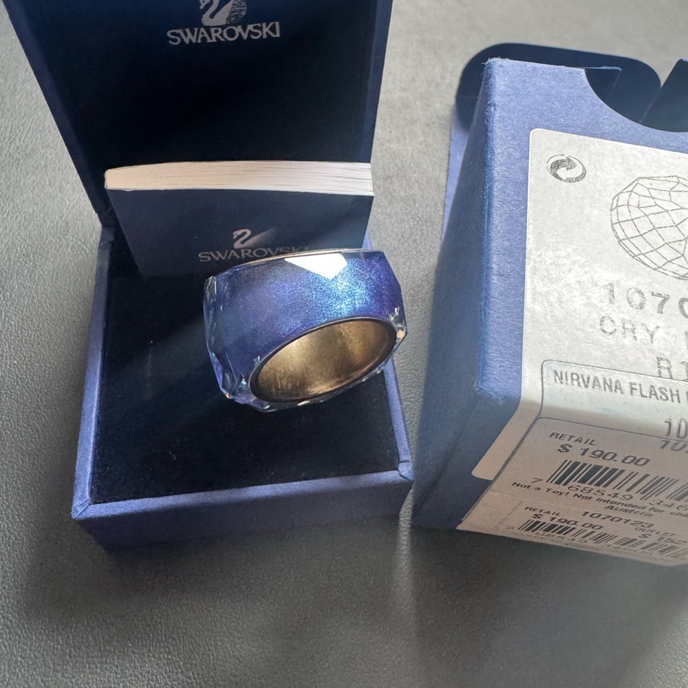 Swarovski Nirvana Flash Blue Crystal Ring - Picture 4 of 5